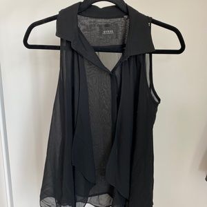 Guess Black Sheer Blouse Top XS